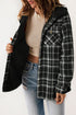 Plaid Pattern Sherpa Lined Hooded Shacket